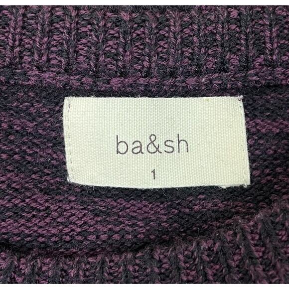 Ba&sh Brisbane 100% Wool Crew Neck Sweater Burgundy Jumper 3/4 Sleeve Size 6 - Picture 6 of 8